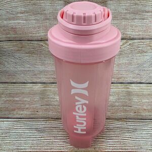 Hurley Pink Protein Shaker Bottle 24 oz with Whisk Ball and Carry Handle